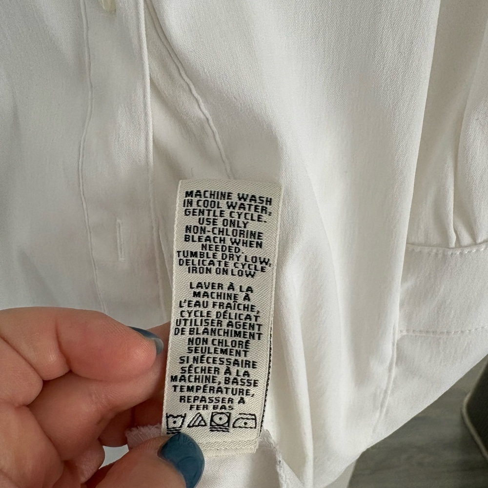 Jessica White Collared Button-Up Blouse / Y2K - Picture 8 of 8